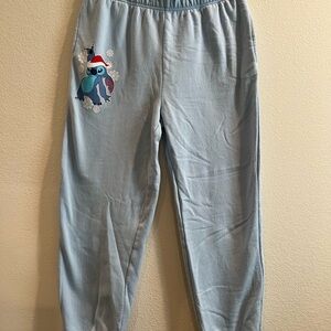 LILO and STITCH CHRISTMAS Winter Light Blue Joggers Kids Size: [M]